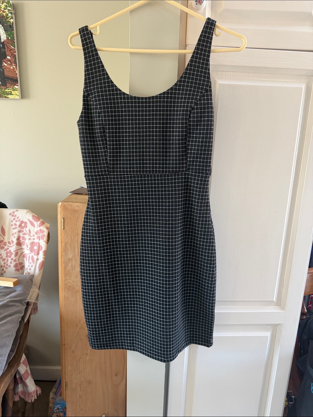 Forever 21 Black and White Windowpane Sheath Dress